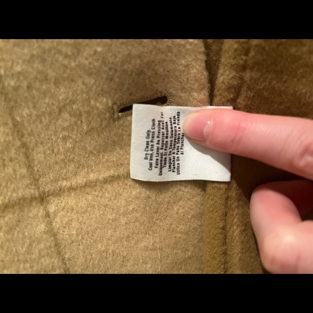 DKNY Tan and Camel Windowpane Plaid Wool Coat - Picture 4 of 7